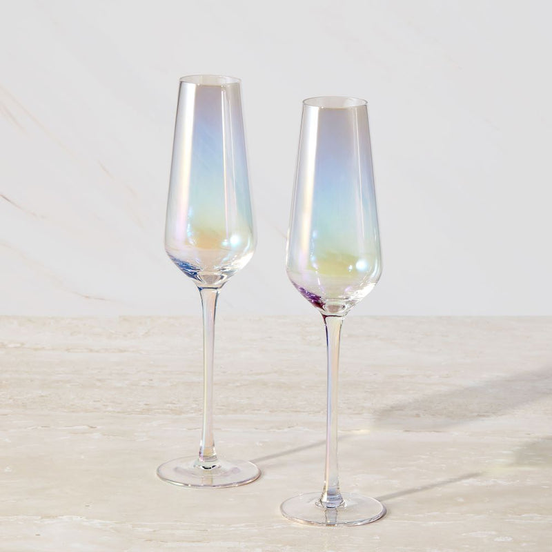 Glamour Flute 230ml Set of 2 Iridescent Gift Boxed MQ0025 RRP $29.95