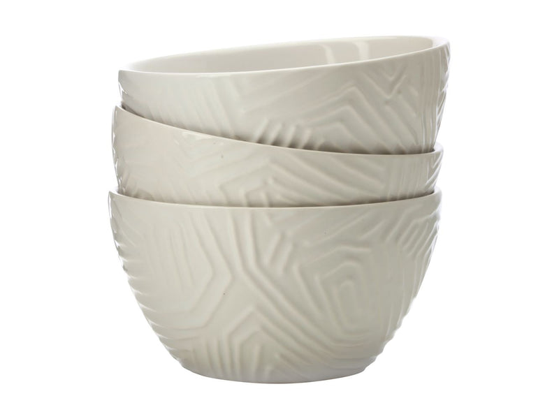 MW Dune Set Of 3 Bowls 12cm White Gift Boxed   DR0431