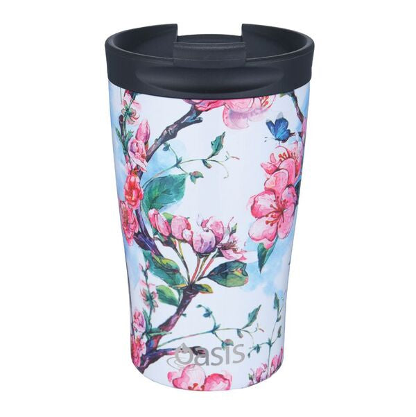 Oasis S/S Double Wall Insulated Travel Cup 350ml Spring Blossom 8914SB