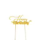 Metal Cake Topper Happy Birthday 1 Gold cc-gohb1