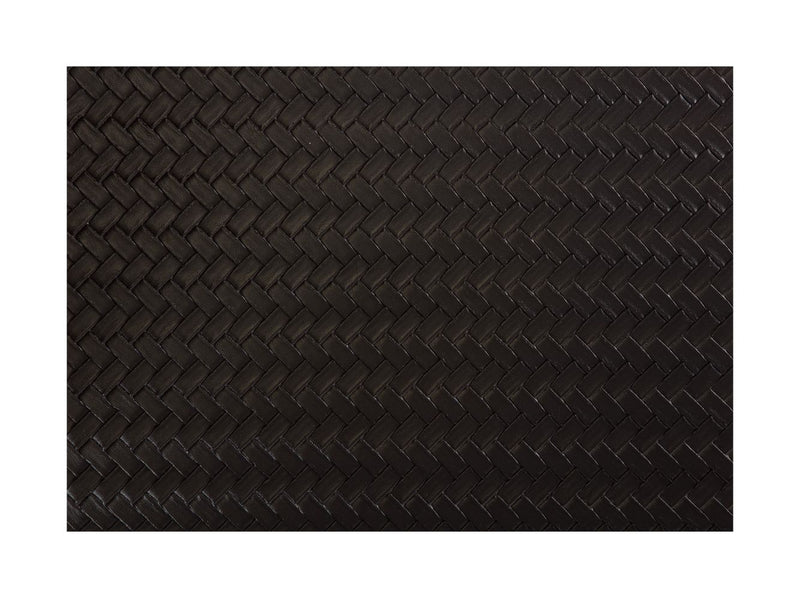 MW Table Accents Leather Look Placemat 43x30cm Black Plait GI0160