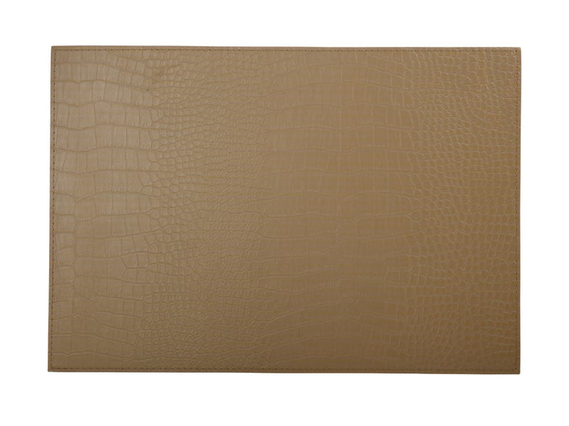MW Table Accents Leather Look Alligator Placemat 43x30cm  Tan GI0231