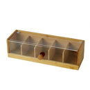 Leaf and Bean Bamboo Tea Box Transparent Lid DLE0132