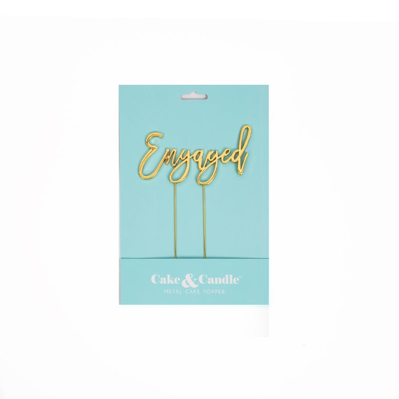 Gold Plated Cake Topper Engaged CC-GOL-ENGAG