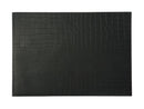 MW Table Accents Leather Look Alligator Placemat 43x30cm  Black GI0227