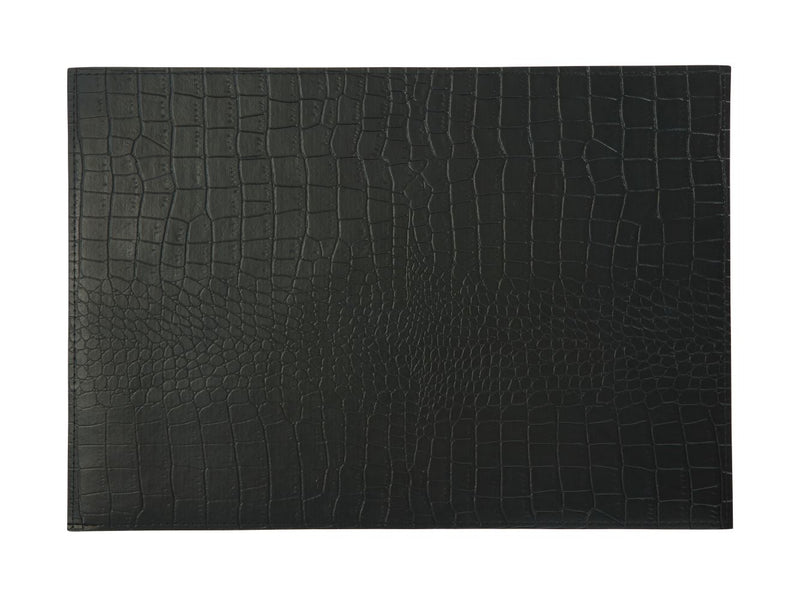 MW Table Accents Leather Look Alligator Placemat 43x30cm  Black GI0227