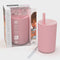 The Sippi - Silicone Cup with Straw Coral Pink cp-lds-02-crl